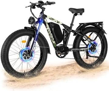 PHILODO Electric Bike for Adults, Dual Motor Fat Tire Ebike 60V 25AH Electric Bicycles with Full Suspension Hydraulic Disc Brakes Green