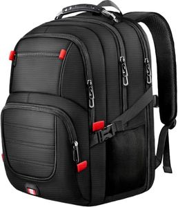JARWAM 18.4-19" Extra Large Laptop Backpack with LifetimeWarranty, Gaming Laptop Travel Bag, TSA Friendly Travel Rucksack for Men Women, Big TSA Airline Approved Work Computer Bag, Black