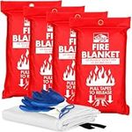 KP Emergency Fire Blanket - 4 Pack 40” x 40” - Be a Hero & Save Your Home - Fire Suppression Blanket for Kitchen, Fire Blanket for Home and Kitchen, Fiberglass Fire Blanket