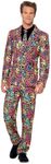 Smiffy's Men's Neon Suit, Stand Out Suit, Jacket, Pants and Tie, Stand Out Suits, Serious Fun, Size L, 41585