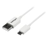 StarTech.com 2m White Micro USB Cable Cord - A to Micro B - Micro USB Charging Data Cable - USB 2.0 - 1x USB A Male, 1x USB Micro B Male (USBPAUB2MW)