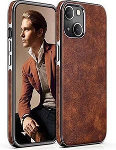 LOHASIC for iPhone Case 6.1 inch 2021, Premium Leather Slim Luxury PU Soft Flexible Bumper Non-Slip Grip Shockproof Full Body Protective Cover Men Women Phone Cases - Vintage Brown