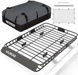 WILDROAD Car Roof Cargo Carrier Combo of Upgraded 64"x 39"x 4" Roof Rack Cargo Basket with 21 Cubic ft Ultra Waterproof Anti-Tear Fabric Cargo Carrier Bag and Super Duty Bungee Cargo Net