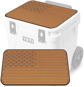USATuff SeaDek EVA Mat Cooler Pad fits YETI 60 Roadie w/Wheels | Peel & Stick Application | Non Slip Comfort Accessories - US Flag (Mocha-Black)
