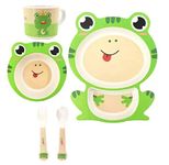 VBE® Animal Designs Shape Kids Bamboo Fiber Dog Animal Kids Design Plates and Cup Feeding Set Dog Design Dinner Set, Party Sets, Lunch Sets Fun Plate Sets. (MS-10)