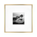 MCS Master & Co. Foundry Metal Gallery Wall Frame, Brass, 18x18 Inch Matted to 8x8 Inch