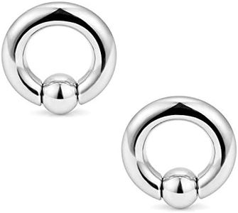 Ftovosyo PA Ring Captive Bead Rings Spring Action BCR Ball Rings 4G 316L Surgical Steel Pierced Body Jewelry for Women 2PCS 16mm