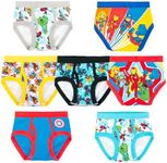 Marvel Boys' Toddler Spiderman and Superhero Friends 100% Combed Cotton Underwear Multipacks with Iron Man, Hulk & More, 7-Pack Superhero Friends Brief, 4 Years