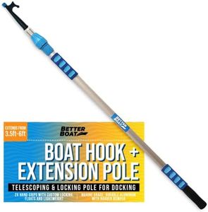 Telescoping Boat Hook Pole, Push Pole with 3/4" Thread Screw End, Docking Stick for Boats, Pontoon, Marine Boating Accessories (Hook and Pole)