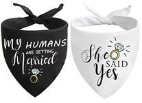 Engagement Gifts, My Humans are Getting Married She Said Yes Dog Bandana for Wedding Engagement Photos, Bridal Shower Gift,Dog Wedding Outfit, Dog Engagement Announcement, Bride to Be Gifts