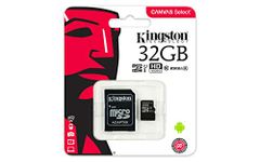 Kingston Canvas Select (SDCS/32GB) MicroSDClass 10 UHS-I Speeds Up to 80 MB/s Read (SD Adapter Included) - Bring Your HD Videos to Life