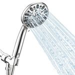 High Pressure Handheld Shower Head VMASSTONE 7-Spray Setting Showerhead Kit with 59" Stainless Steel Hose and Adjustable Mount for Showering Enjoyment Even at Low Water Flow (HM-002 Chrome)