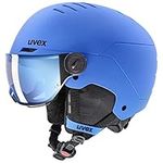 uvex Rocket jr Visor - Ski Helmet for Kids - Visor - Individual Fit - Blue Matt - 54-58 cm