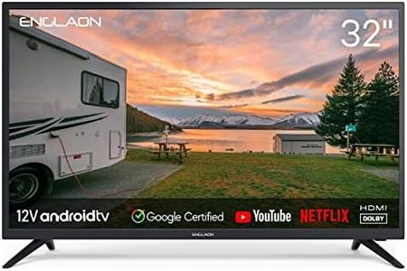 ENGLAON 32 Inch HD Smart TV with LED Android 11 12V Display with Built-in Bluetooth 5.0 & Chromecast for Caravan Motorhome Camper Or RV