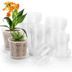 DUNPUTE 40 Pack 4/5/6/7 Inch Clear Nursery Pots with Drainage and Saucer, Clear Plastic Planter Pots for Plants, Flexible Seed Starting Pots for Succulents, Small Herbs, Annual Flowers