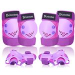 BOSONER Kids/Youth Knee Pad Elbow Pads Guards Protective Gear Set for Rollerblade Roller Skates Cycling BMX Bike Skateboard Inline Skatings Scooter Riding Sports, Wrist Guards Toddler