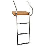 Amarine-made Boat In-board Swim Teak Platform with 3-steps Stainless Ladder
