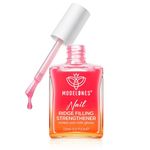 Modelones Nail Care 8 in one Ridge Filling Strengthener Treatment, Nail Polish Strengthener for Damaged and Weak Nails, Nail Hardener Extra Strong and Growth Smoothing Base Coat Rose Nail Varnish 15ml