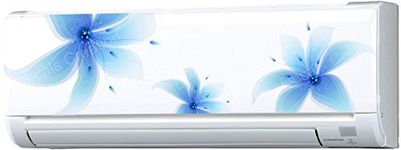 Decals Creation™ AC Stickers Wall Sticker Blue Flowers Air Conditioner Sticker Standard Size