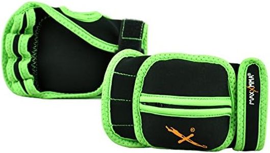 MaxxMMA Adjustable Weighted Gloves, 2 lb. Set - Removable Weight (2 x 0.5 lb. Each Glove) for Sculpting MMA Kickboxing Cardio Aerobics Hand Speed Coordination Shoulder Strength (Black)