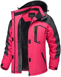 TACVASEN Women's Winter Jacket Waterproof Ski Snow Jackets Waterproof Raincoat with Hood Windbreaker Rose Grey, 2XL
