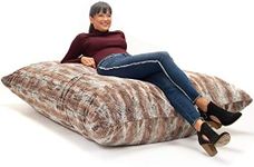 Jaxx Bean Bags Pillow Saxx Bean Bag Chairs, 5.5 Feet, Premium Luxe Fur - Mountain Fox