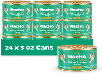 Made by Nacho Premium Wet Cat Food Grain-Free Pate Cans (Chicken, Salmon, Turkey and Kitten) (Chicken and Herring - 24 Pack, 3 Ounce)
