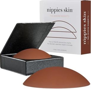 Nippies Non-Adhesive Bra Liner Nipple Covers for Women – Reusable Silicone No-Show Inserts Bra Pad Enhancements with Travel Box - Hazelnut