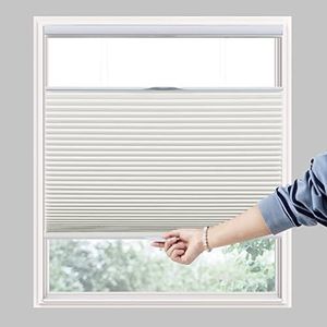 Persilux Custom Cellular Blinds Top Down Bottom Up Cordless Shades 100% Blackout Shades for Windows Accordion Blinds Insulated Honeycomb Blinds for Sliding Glass Doors Easy Pull Down Blinds Cream
