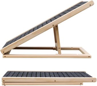 Ginfids Dog Ramp for Bed, 16" Extra Wide Excellent Traction, Pet Ramp for Small Dogs to Get on Couch Car, Non-Slip Rubber Surface, Hold up to 80lb, Adjustable, Foldable.
