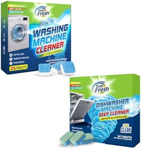 True Fresh Washing Machine Cleaner Tablets, Washer Tablets compatible with Laundry Front loader -Top load - HE, Dishwasher Cleaner and Deodorizer, Dishwasher Cleaner Tablets - 48 pcs Bundle