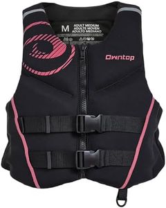 Owntop Neoprene Swim Vest Adult Kayak Vest for Men Women Swimming Jacket with Reflective Strips Water Sport Jackets for Canoeing, Kayaking, Paddleboarding (Pink, XL)