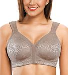 ZeroBound Women's Minimizer Bras Comfort Cushion Strap Wirefree Full Coverage Large Bust Non-Padded Bra, Toffee, 38DD