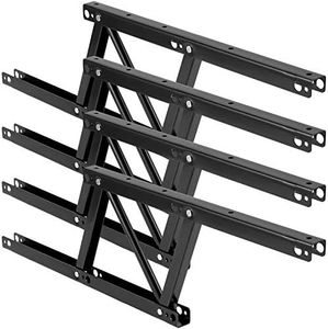 ZEONHAK 4 PCS 2 Pairs 15 Inches Folding Lift Up Top Coffee Table Mechanism Hardware Fitting Hinge Spring Stand Rack Hinge Rack Bracket, Lift Up Coffee Table Hinge, Black