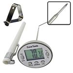 Instant Read Digital Thermometer for Cooking BBQ Grilling Candy Chocolate Meat Baking Liquids Smoker - Stainless Steel Casing Long Food Probe & LCD Display by Cave Tools