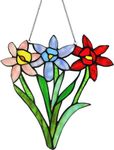 Tiffany Style Window Panel, Stained Glass Window Panels, Suncatchers Colorful Daffodils