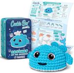 Cookie Box Crochet Kit for Beginners – Gift Set to Make Whale Luna Amigurumi Plushie – Easy DIY Crochet & Knitting Starter Kit with Printed Instructions & Step-by-Step Video Tutorial