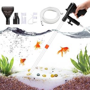 Aquarium Gravel Cleaner, New Quick Water Changer with Air-Pressing Button Fish Tank Sand Cleaner Kit Aquarium Siphon Vacuum Cleaner with Water Hose Controller Clamp