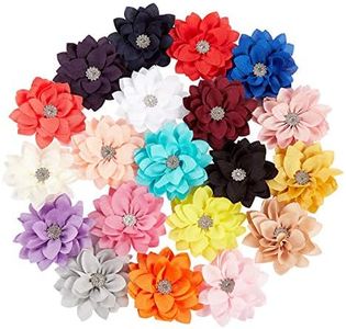 inSowni 20 Pack Alligator Hair Clips Barrettes Big Chiffon Flower Lotus with Rhinestone Hairbow Accessories for Baby Girls Toddlers Kids Teens Women