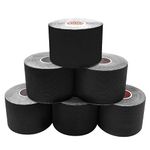 Brifantico Kinesiology Tape 6 Rolls - Elastic Therapeutic Sports Tape for Sports, Exercise, Pain Relief and Injured Muscle Support, Waterproof, Breathable, Latex Free, 5cm x 5m Per Roll (Black)
