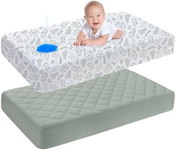 Yoofoss Waterproof Crib Mattress Protector 2 Pack, Quilted Crib Mattress Pad Cover Ultra Soft and Breathable, Machine Washable Toddler Mattress Protector for Standard Baby Crib Size 52''x28''