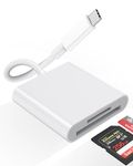 USB C SD Card Reader, Doule Slot USB Type C SD & TF Card Reader Compatible with iPhone 15/iPad/MacBook/Mac, Type C Memory Card Adapter, Trail Camera Viewer Plug and Play for Samsung Android