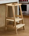 Lalo The Tower - Adjustable Height Toddler Kitchen Stool Helper, Made from Sustainable Birch, Non-Toxic Finish, Supports Up to 200 lbs, Safe and Stylish Helper Tower for Toddlers, Easy to Clean