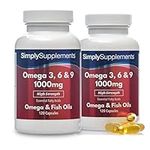 Omega 3 6 9 Fish Oil Capsules | Supplement Providing Fish Oil, Flaxseed Oil & Sunflower Oil | Contains ALA, EPA & DHA | 2 x 120 High Strength 1000mg Capsules | UK Manufactured