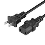 2 Prong AC Power Cord UL SVT 18AWG 10A Power Cable Replacement - for PS4 Pro, Xbox One/Xbox 360 Slim / 360 E Power Supply Brick (6Feet, Black)