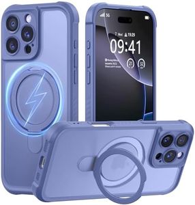 MOCCA Design for iPhone 16 Pro Max Case with Magnetic Invisible Stand [Full Camera Protection] [Compatible with Magsafe] Military Drop Shockproof Translucent Matte Phone Case Cover 6.9",Lavender Grey