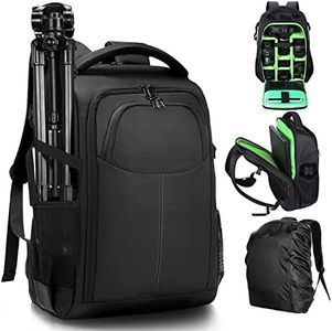 BERTASCHE DSLR/SLR Camera Backpack w/ 15.6" Laptop Compartment,Camera Bag Water Resistant for Nikon Canon Sony Panasonic DJI Mavic Pro Drone