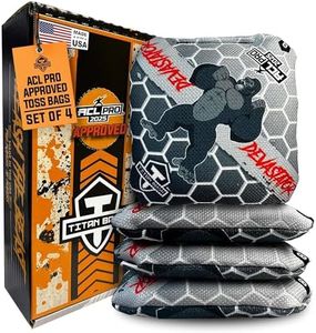 Titan Bags Devastator Cornhole Bags - 6" x 6" ACL PRO Approved Cornhole Bean Bags for Tournaments - Versatile & Durable Professional Cornhole Bags Ideal for Indoor/Outdoor Toss Sports & Games (4 Pack)