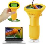 Giftollo Kids Digital Microscope 1000X with HD IPS Screen, 2MP Camera, Rechargeable STEM Learning Toy with Storage Box for Insects, Plants & Coins, Educational Microscope for Boys & Girls Age 4+