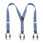 KANGDAI Mens Braces Y Style Braces One Size Adjustable Suspenders Trouser Braces Salopette Braces Strong Metal Clips Mens Braces